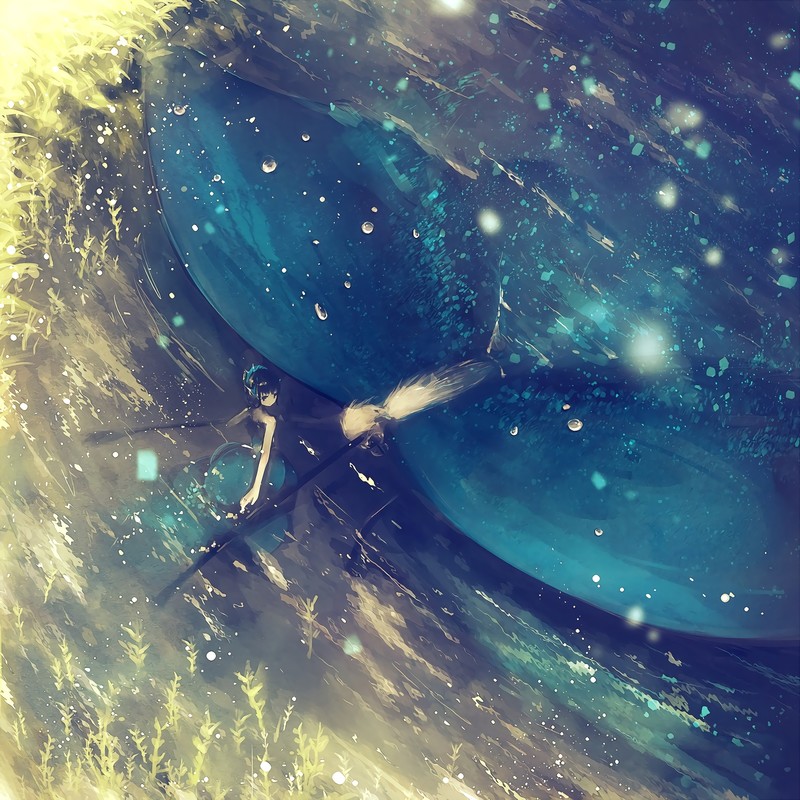 二次元少女与水主题高清壁纸
