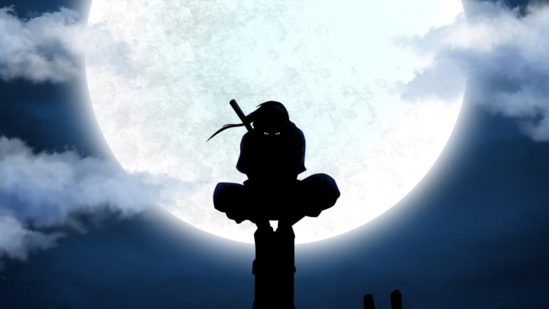 火影忍者疾风传 1080P壁纸 暗部剪影月夜鼬神超绝氛围感壁纸