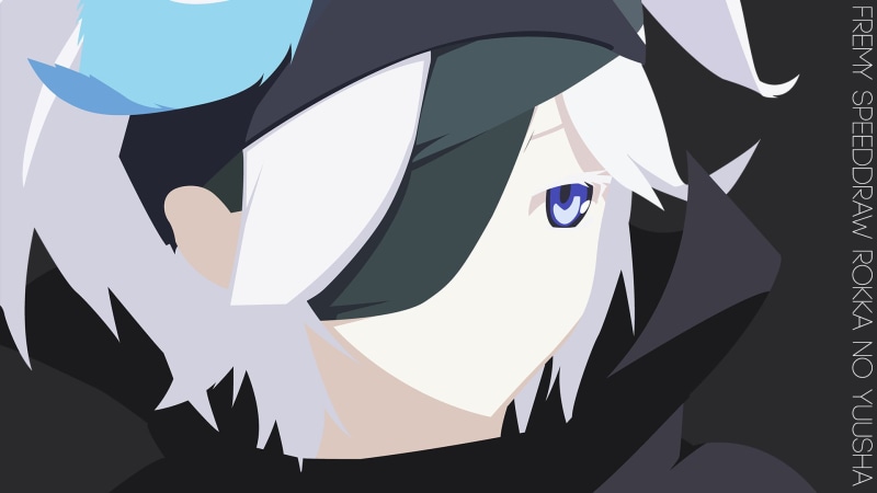 六花的勇者同人壁纸！白发少女的抽象装饰图案拉满