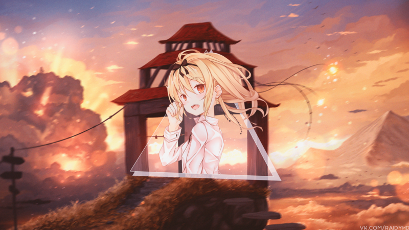 这份壁纸合集超养眼！二次元少女落日红眼画面拉满