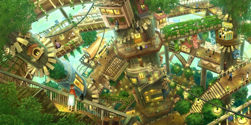 绝美动漫原创树屋4K壁纸合集