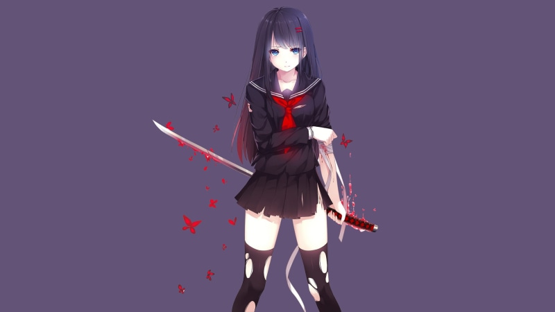 和风少女撑伞壁纸 1080P高清手机壁纸