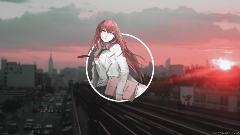 命运石之门高清壁纸 二次元少女画中画