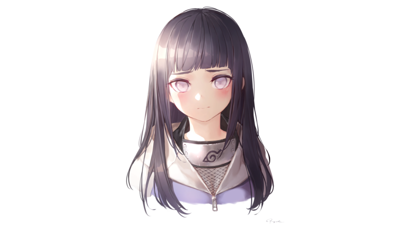 火影忍者动漫壁纸 日向雏田 动漫少女 纯白背景 简约头像 高清壁纸