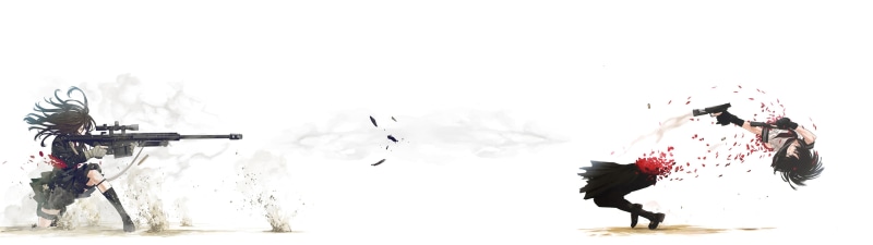 动漫美少女持枪氛围感壁纸