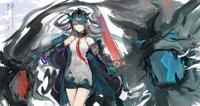 明日方舟史尔特尔红发壁纸