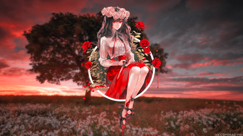 这组壁纸全是动漫女生画中画风格