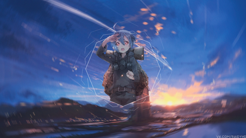 绝美二次元少女画中画壁纸 黄昏氛围感拉满