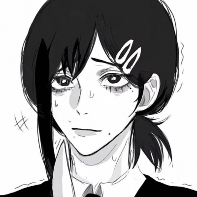 电锯人主题黑白女生动漫头像合集 共12张