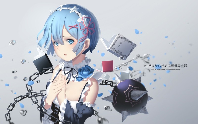 拉姆雷姆泳装同人壁纸！蓝粉眼眸的异世界少女