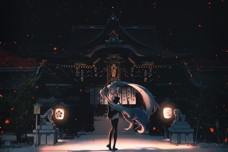 秋日暗夜初音未来壁纸合集