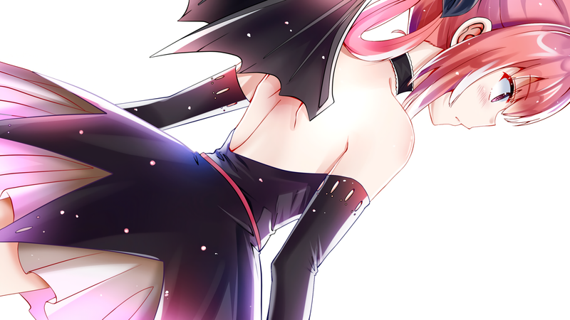 废柴天使珈百璃壁纸合集 红发恶魔少女黑裙纯白背景高清壁纸