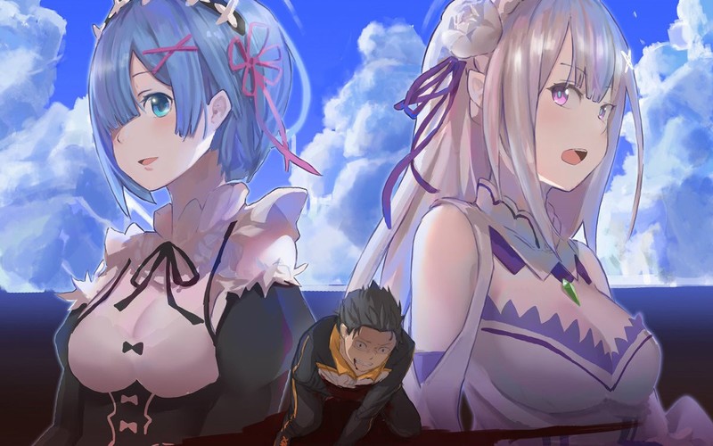 《Re：从零开始的异世界生活》拉姆雷姆泳装同人插画壁纸