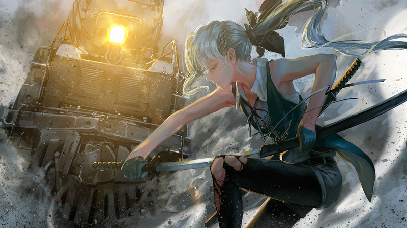 标题：东方刀剑列车动漫高清壁纸合集