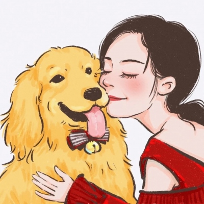 6张软萌可爱！抱着宠物的女生动漫手绘头像