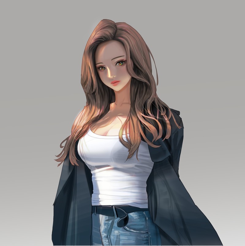 WB.lee绘制的简约背景幻想系动漫少女壁纸合集