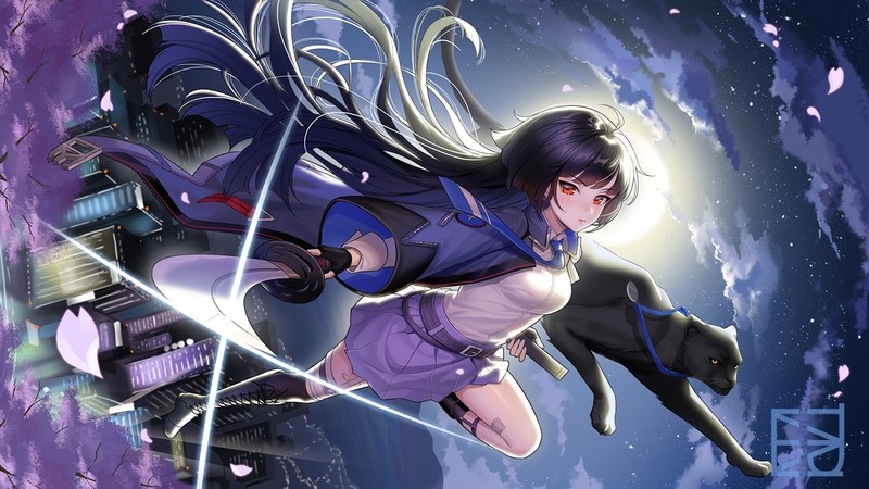一大波绝美二次元壁纸来袭！黑发红发眼美少女合辑