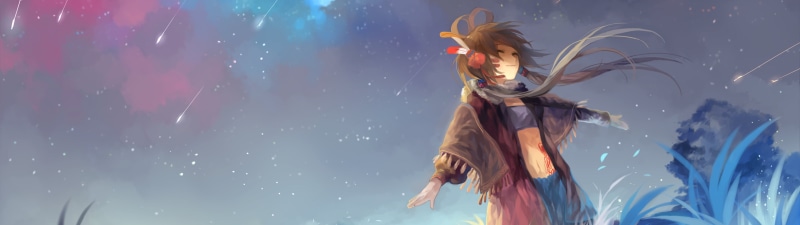 深夜飘雪的动漫少女侧影 4K绝美数字壁纸