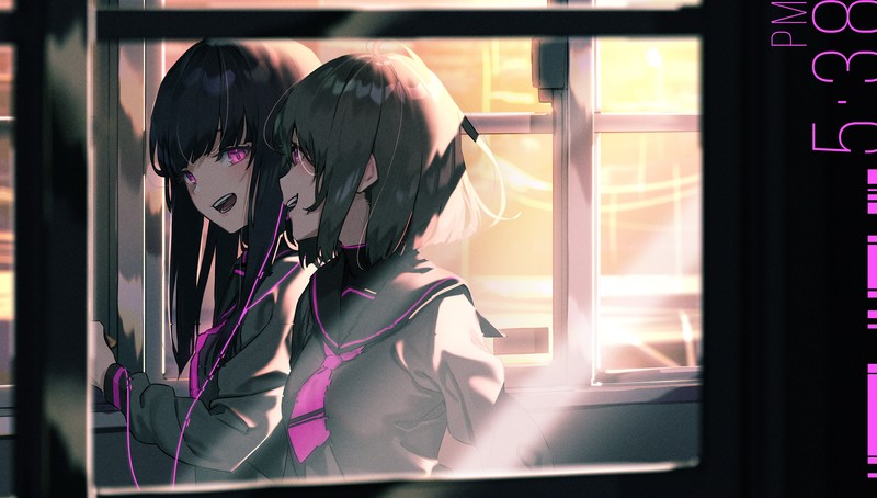 四组超治愈日系少女插画壁纸