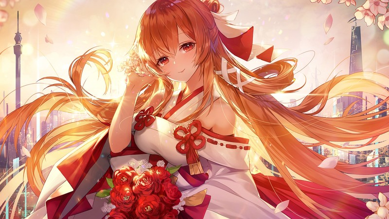 这些动漫壁纸太绝了！长发和风少女合集
