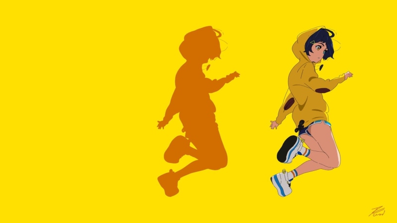 黄色背景的《奇蛋物语》少女高清壁纸