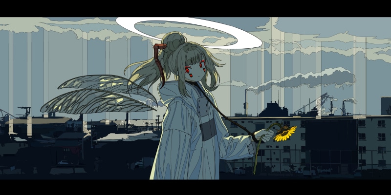 超绝8K宽屏！幻想系动漫少女城市壁纸合集