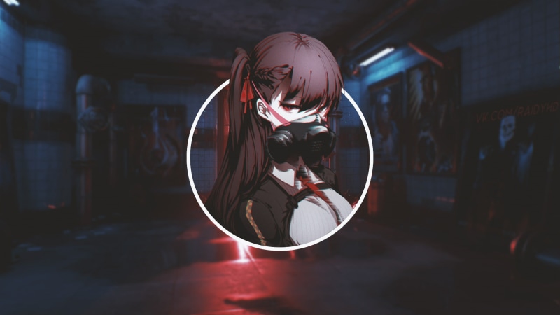 地铁场景戴防毒面具的动漫女孩画中画壁纸