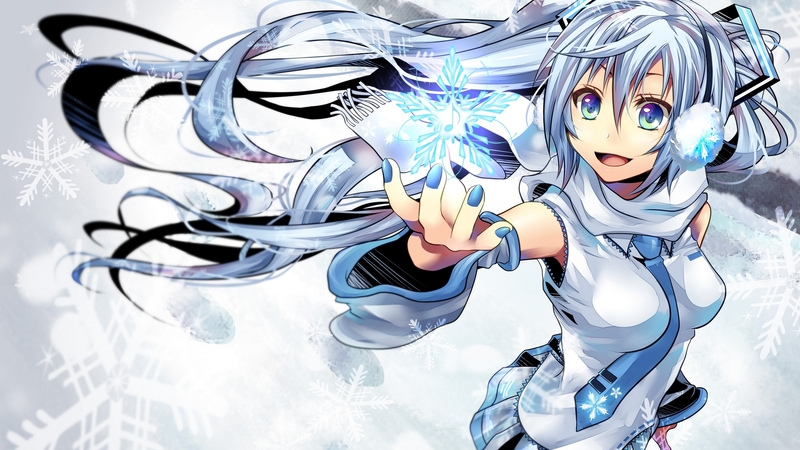 蓝发雪初音冬日壁纸合集