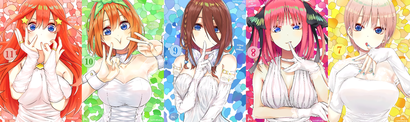 五等分的新娘五姐妹穿婚纱壁纸太绝了！