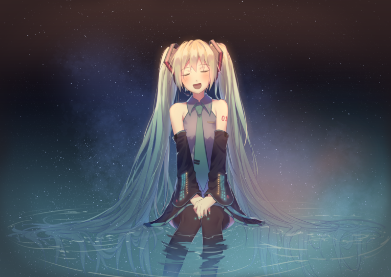 超绝初音未来壁纸合集 蓝粉青三色少女在线养眼