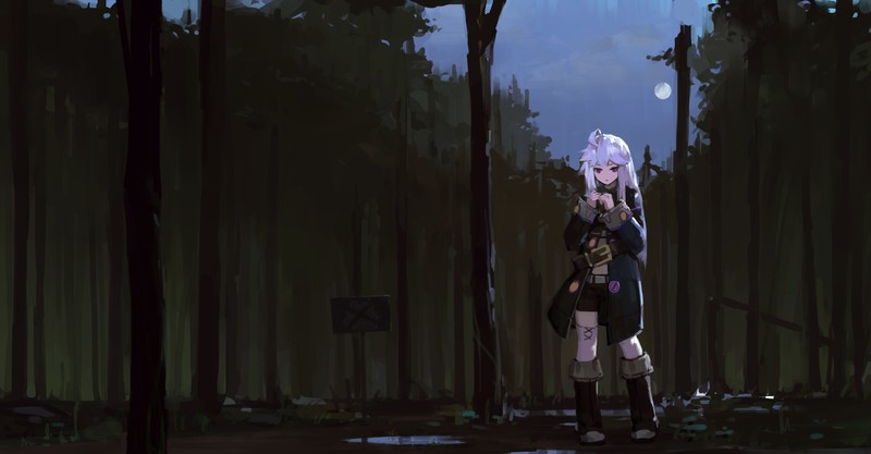 银发紫眸少女壁纸合集