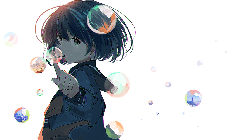 动漫短发少女校服壁纸合集