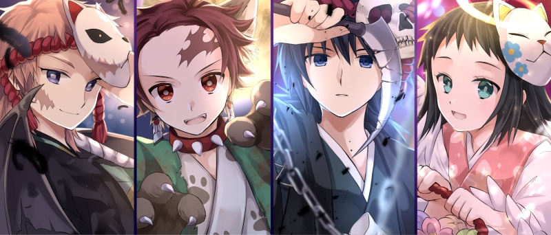 鬼灭之刃2K高清壁纸 主角全员登场