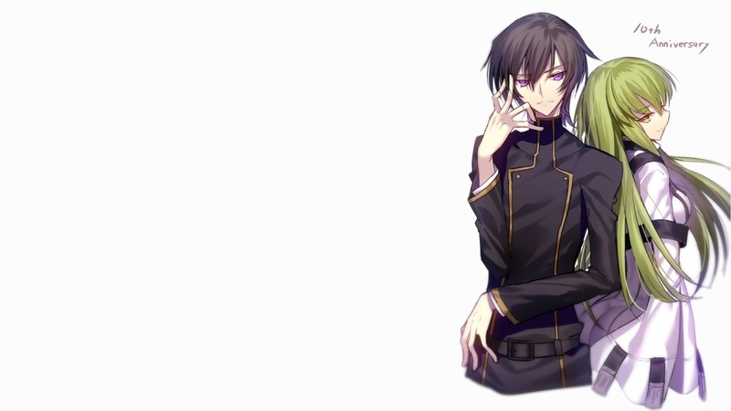 《反叛的鲁路修》经典角色壁纸合集 纯白背景下的红绿发色对决