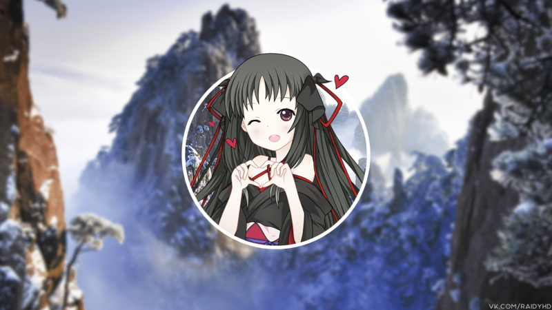 动漫女孩画中夜纱壁纸