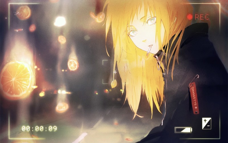 香烟与二次元少女高清壁纸