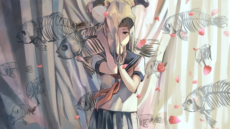 多款校服动漫少女原创角色高清壁纸