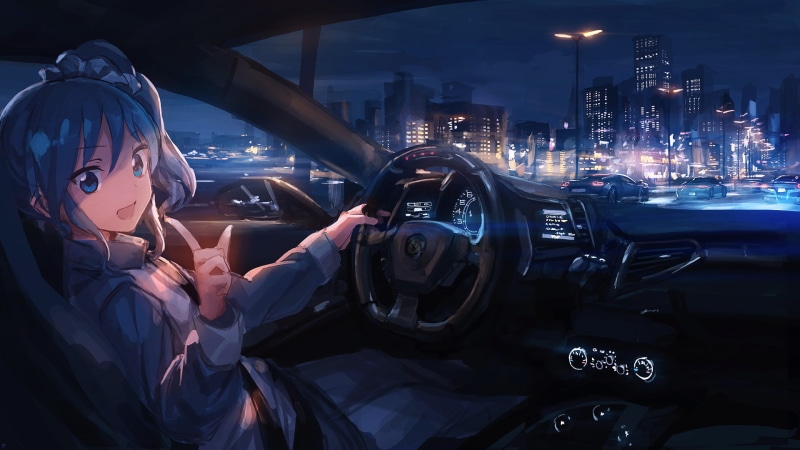 绀色眼眸短发少女 开法拉利逛不夜城 偶像活动同人壁纸合集