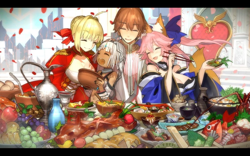 《Fate/Extra》同人壁纸 二次元少女与美食高清合集