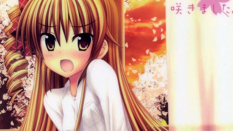 软萌长发二次元少女脸红壁纸合集