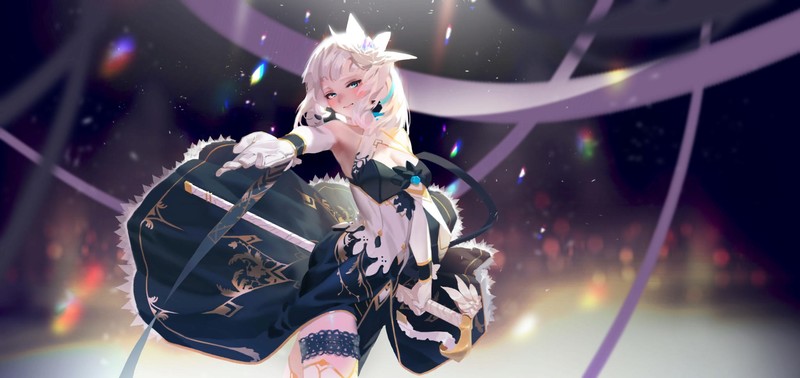 银发二次元少女礼服壁纸合集