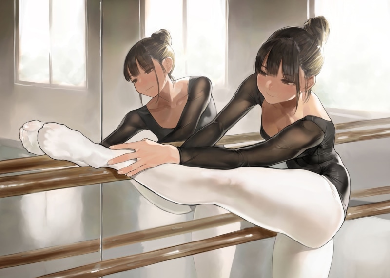 动漫芭蕾少女镜面美腿壁纸