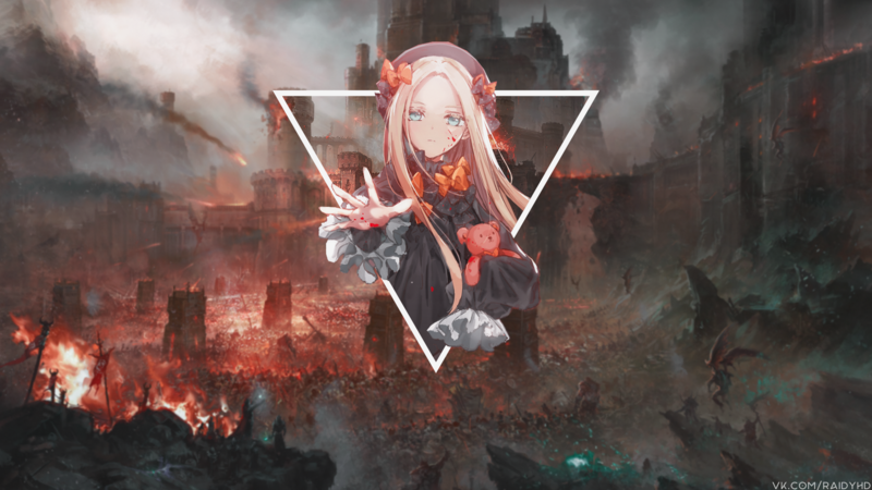 动漫少女城堡画中画高清壁纸