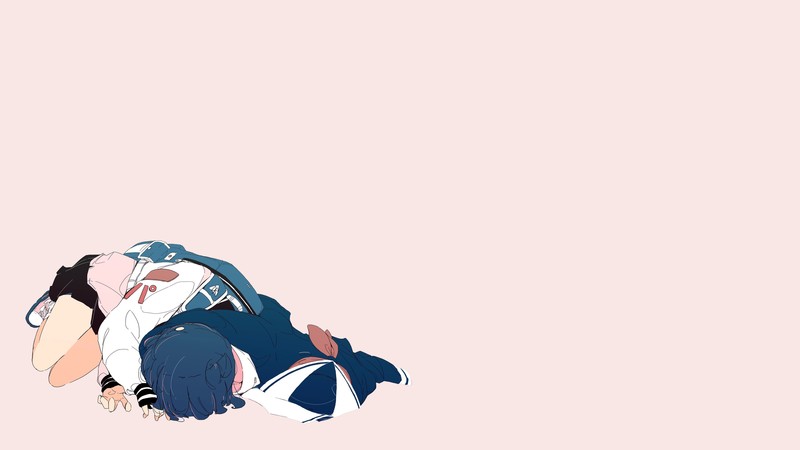 动漫少女壁纸合集 粉背景街头风校服原创角色