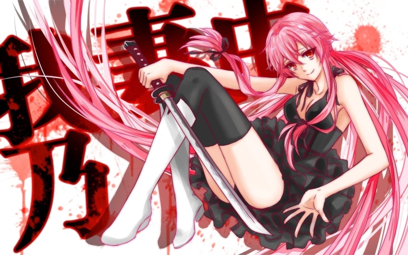 《未来日记黑裙粉发少女壁纸合集》