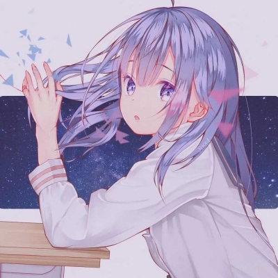 冰紫色梦幻动漫少女头像，5张氛围感拉满的头像合集
