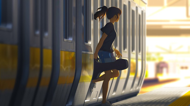 黑马尾动漫少女高清壁纸合集