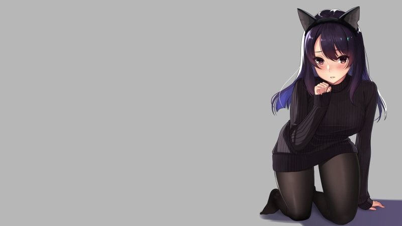 这组壁纸太绝了！猫耳少女极简风美图直接戳中喜好