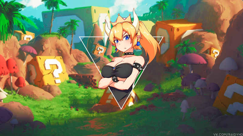 这款库巴姬画集 画中女孩搭配画中画效果的高清壁纸