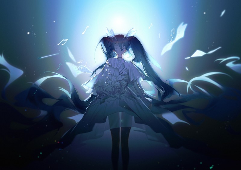 绝美闭眼长发少女动漫壁纸合集